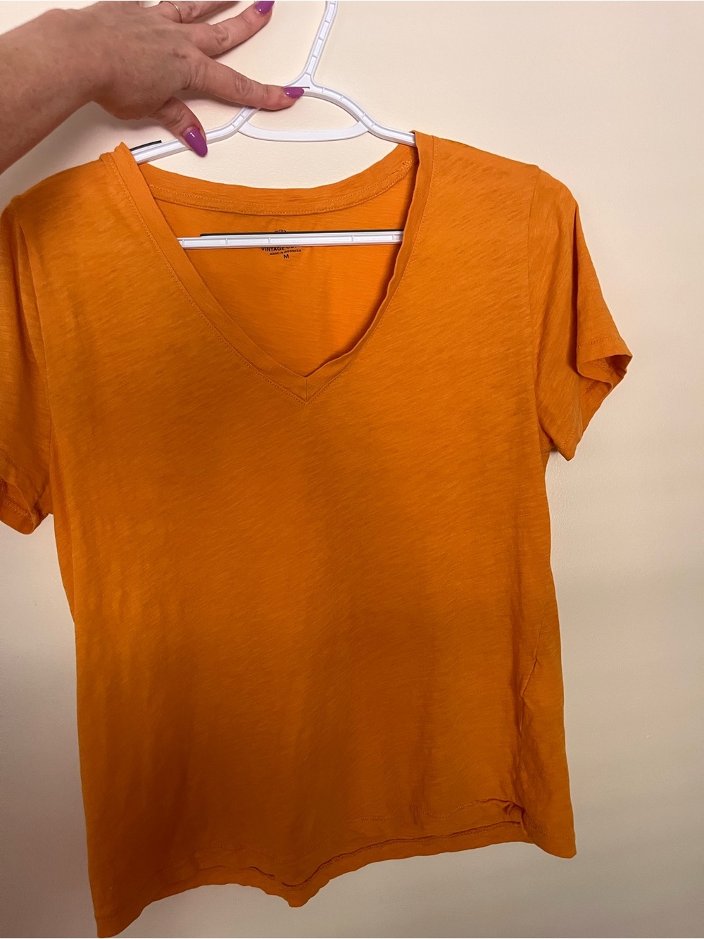 J. Crew Orange V-Neck Short Sleeve Tee - Picture 6 of 6